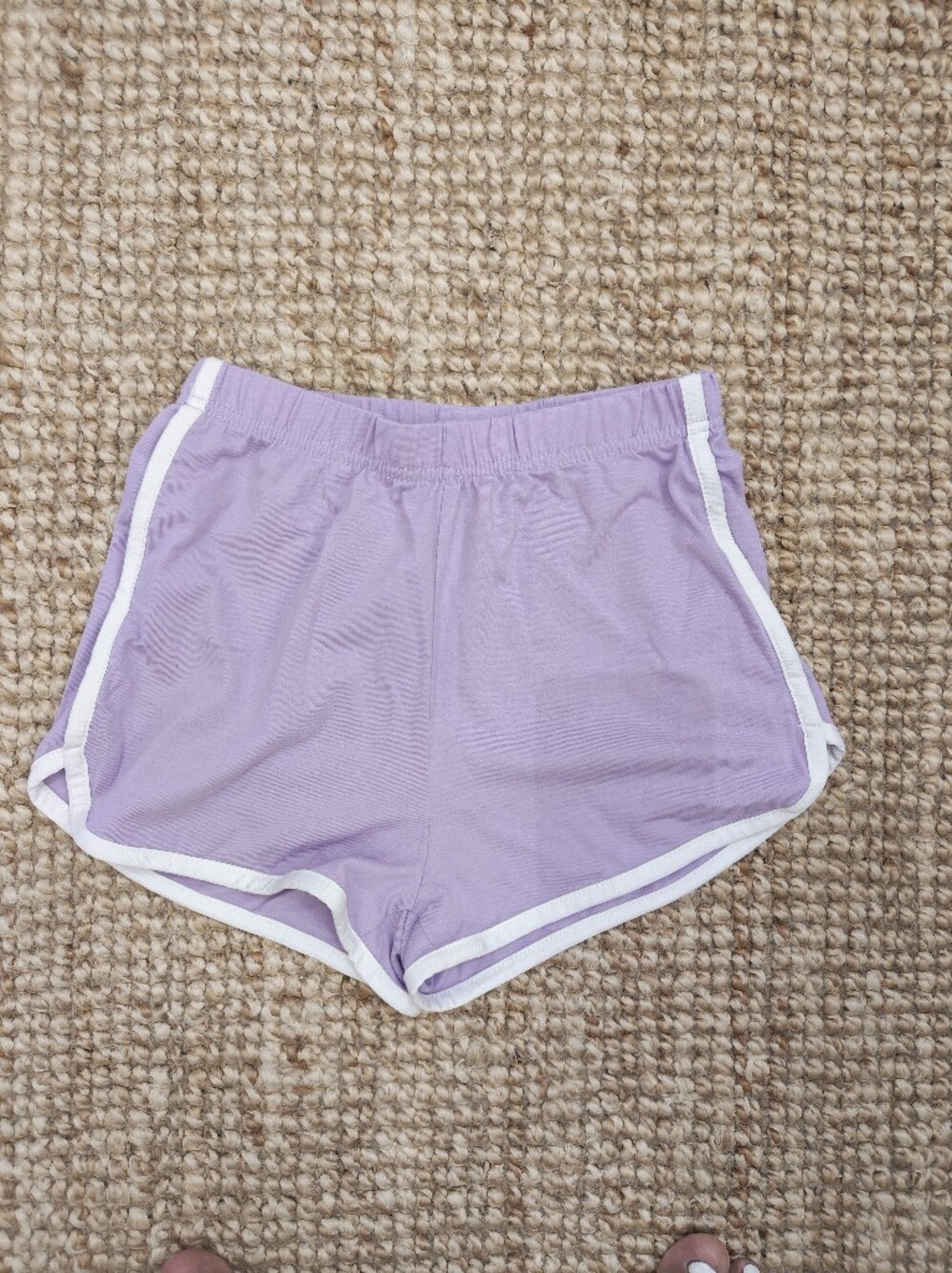 SHEIN Lavender Athletic Lounge Shorts with White Trim